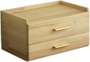 Coffee Pod Holder Rack Capsule Holder Double Tier Multipurpose with Removable Divider, Wood Color