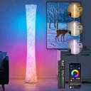 WORLD WIN Floor Lamp, 61'' Smart RGB LED Corner Lamp with Music Sync and 16 Million DIY Colors, 3 Color Temperature, APP & Remote Control, Color Changing Standing Floor Lamp for Bedroom Living Room