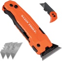 Klein Tools 44306 FLICKBLADE 2-in-1 Folding Utility Knife and Scraper with Built-In Blade Storage, Dual Locking Positions, Includes 3 Triple-Ground Carbon Steel Blades