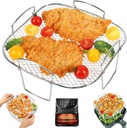 BYKITCHEN 8 Inch Square Air Fryer Rack, Stainless Steel Dehydrator Rack, Square Air Fryer Accessories for Cosori, Instant Vortex, Gourmia, Ninja Foodi Grill and More