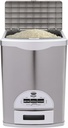 33 lbs Rectangular Stainless Steel Rice Container with Airtight Lid, Rice Dispenser with Three Buttons, Elegant Kitchen Storage Container for Rice, Flour, Cereal (Silver)