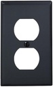 Leviton 1-Gang Duplex Device Receptacle Wallplate, Standard Size, Thermoplastic Nylon, Device Mount, 80703-E, Black