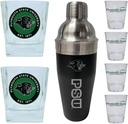 R and R Imports Plymouth State University Officially Licensed Collegiate Barware Set – 7-Piece Cocktail & Whiskey Glass Gift Pack
