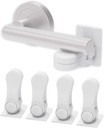 Inaya Child Proof Door Lever Lock (4-Pack) - Door Handle Lock - 3M Adhesive - Minimalist Design - No Drilling Child Safety Door Handle Locks