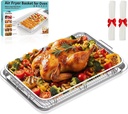Extra Large Air Fryer Basket for Oven, 18.7"x12.8" Stainless Steel Baking Pan & Crisper Tray, Fits Whole Chicken, Commercial-Grade Oven Air Fryer with 30 Parchment Papers, Dishwasher Safe