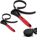 2-Piece Rubber Strap Adjustable Wrench Set Diameter 4" and 6", Oil Filter Pipe Jar Opener Strong Grip Plumbers Universal Spanner for Drain Sewer Cap Sink Pliers Nut Shower Head Valve Removal