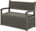 70 Gallon Storage Bench Deck Box for Patio Furniture with Armrest Bench Outdoor Storage
