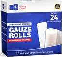 Gauze Rolls 2 inch Pack of 24 – Premium Quality Lint and Latex-Free Rolled Gauze 2 inches x 4.1 Yards - Conforming Stretch Bandages Designed for Effective Wound Care & Comfort