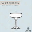 Vikko Small Cocktail Glasses - Set of 6 Classic Manhattan and Martini Coupe Glasses, 5.2 oz