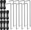 Zhengmy Inflatable Stakes and Tethers Decorations Set Metal Rope Stakes Stakes and Rope Tethers with Hooks Replacement Yard Inflatable Accessories for Garden Home Lawn Outdoor Holiday