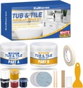 Tub and Fiberglass Shower Repair Kit, White Porcelain Repair Kit, Porcelain Sink and Acrylic Bathtub Repair Kit for Cracks Chips Dents Holes, 3.7oz