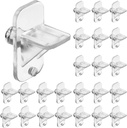 24 Pcs Shelf Holders Pegs-1/4 Inch Clear Plastic Cabinet Shelf Clips-Furniture Support Pin for Kitchen Cabinet Wood Shelving Shelf Bookcase Pegs Replacement