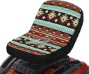 Waterproof Seat Cover Riding Mower Seat Cushioned with Pockets & Adjustable Strap for Lawn Mower, Aztec Tribal Print All Weather Lawn Mower Seat Protector for Craftsman