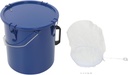 6 Gallon/22.71 L Fryer Grease Bucket, Oil Disposal Caddy Steel Fryer with Filter Bag and 4 Lock Clips, Oil Transport Container with Lid and Lock Clips for Hot Cooking Oil Filtering