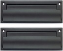 QCAA Solid Brass Mail Slot, with Solid Brass Interior Frame and Solid Brass Back Plate, 8-7/8''X2-7/8, Matte Black, 1 Pack, Made in Taiwan