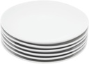 Miicol Ceramic Appetizer Plates Set of 6, White Dessert Plates 8 Inch, Small Dinner Plates, Modern Round Salad Plates, Porcelain Serving Dishes for Snack, Bread, Fruit, Microwave & Dishwasher Safe