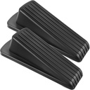 Door Stoppers for Bottom of Door on Floor, Premium Rubber Door Stopper Wedge, Floor Sturdy Stackable Door Stops for Carpet Heavy Duty Door, Door Gaps (Black, 2 Pack)