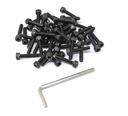 iexcell 50 Pcs M5 x 25mm Thread Pitch 0.8 mm Alloy Steel 12.9 Grade Hex Socket Head Cap Screws Bolts Kit, Black Oxide Finish