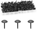 200 Pcs Metal Thumb Tacks Decorative, 2/7" x 1/2" Vintage Thumb Tacks, Heavy Duty Upholstery Tacks for Sofa Furniture DIY Project etc, Black