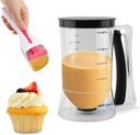 Pancake Batter Dispenser–4-Cup Batter Dispenser with Cupcake Scoop Batters Dispenser,Pancake Waffl Mix Dispenser with Squeeze Handle & Measuring Marks,for Cupcake,Muffins, Crepes