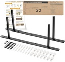 BATODA - 16" Heavy Duty Floating Shelf Bracket (2 pcs)–Solid Steel Blind Shelf Supports - Hidden Brackets for Floating Wood Shelves - Blind Shelf Support - Shelving Mounting Hardware Included (Pack 2)