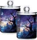 Moon Bat 2PC Airtight Transparent Glass Storage Jars, Food Storage Containers Glass, Can Store Food, Herbs, Tea, Etc, With Storage Lids, Easy to Use and Clean., B06H22018