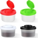 4 Pieces Salt and Pepper Shakers Mini Moisture Resistant Salt and Pepper Shakers Set Plastic Pepper Shakers with Sealed Lids Transparent Travel Seasoning Dispenser Bottles for Outdoor Camping Picnics