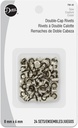 Dritz 750-65 Double-Cap Rivets, Nickel, 8mm x 6mm 24-Sets