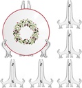 6 Pack 8 Inch Clear Plastic Easels or Stand/Plate Holders to Display Pictures or Other Items at Weddings, Plate Stands for Home Decoration, Birthdays, Tables