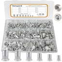Rivet Nuts Assortment kit, 220 Pcs Stainless Steel Rivet Nuts kit, M3 M4 M5 M6 M8 M10 Stainless Rivet nut Metric rivnuts