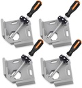 4 Pack Right Angle Clamp - 90 Degree Clamps for Woodworking, Single Handle Aluminum Alloy Corner Clamp with Adjustable Swing Jaw for Welding, Wood-Working, Drilling, Crafting Project