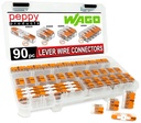 WAGO 221 Lever Nuts 90pc Compact Splicing Wire Connector Assortment with Case. Includes 221-2401, 221-412, 221-413, 221-415