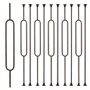 Metal Staircase Balusters Metallic Color Railing with Shine 1/2inch x 44inch Plain Iron Balusters and Single Oval with Swivel Shoes (Oil Rubbed Copper, Oval Series 10pk)