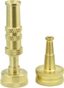 PLG Adjustable Heavy Duty Brass Hose Nozzle, High Pressure Jet Nozzle for Garden Hose