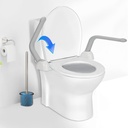 Toilet Safety Rails for Seniors 、 Adjustable Armrest, Space Saving, Stylish and Durable, Anti Slip and Anti Fall, Suitable for Elderly, Disabled, Pregnant Women with Armrest Toilet Safety Rail
