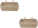 PRETYZOOM 2pcs Kitchen Woven Basket Woven Baskets for Storage Wall Hanging Flower