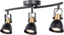 3 Light Foldable Track Lighting Kit, Matte Black Brass Finish Pivot Shades Rotatable Arm with GU10 Socket Modern Ceiling Spot Light for Kitchen,Bedroom,Living Room Home Improvement