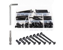 binifiMux 100pcs Black M6 Hex Drive Socket Cap Bolts Dowel Joint Nuts Assortment Kit, Allen Head Countsunk Furniture Crib Connecting Bolts Nuts Kit,M6x20mm/30mm/40mm/50mm/60mm/70mm/80mm
