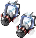 Full Face Gas Mask: 2Pack Gas Masks Survival Nuclear and Chemical with 40mm & P-A-1 Activated Carbon Filter Full Face Respirator Mask Used for Dust Spray Machining Soldering Polishing Welding
