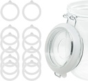 12 Pieces Rubber Seals Rings for Glass Jars, Airtight Silicone Replacement Gasket, Leakproof Silicone Gasket Sealing Rings for Mason Jars, Elastic and Fits Most Sizes (White)