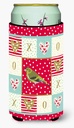 Caroline's Treasures CK5514TBC Siskin Love Tall Boy Hugger, Red Can Cooler Sleeve Hugger Machine Washable Drink Sleeve Hugger Collapsible Insulator Beverage Insulated Holder