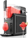 Ecoviva Slushie Machine 88 oz Color-Screen Slushy Machine, Professional Frozen Drink Maker, Flashfreezing Technology, No Ice Needed, 5 Preset Settings, Margarita, Cocktails, Milk Shake, Frappé, Black