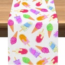 Vohado Ice Cream Table Runner Summer Popsicle Ice Cream Themed Birthday Party Decoration Seasonal Dining Room Holiday Home Kitchen Island Decor