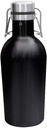Kegco KC GR32DDW-Bl Double Wall Beer Growler, 32 oz, Stainless Steel/Black Finish