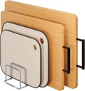 Cutting Board Organizer Stand Holder - 304 Stainless Steel Chopping Board Rack, Pot Pan Lid Holder, Kitchen Shelf for Bakeware, Cookie Sheets, 4-Slot 1.02-Inch Width Design