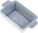 ABOOFAN Ceramic Double Ear Baking Bowl Rectangular Bakeware Dish for Oven and Microwave Small Chic Soup Bowl for Cakes for Home Kitchen