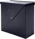 NACH Mailboxes for Outside Wall Mount, 10 x 10 x 4 inch Black Mailbox, Waterproof Mailboxes for Outside - Chicago Style Mail Box