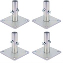 5"x5"x1-5/16"OD Galvanized Scaffold Base Plates Silver 4Pack.