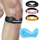 Silicone Patellar Tendon Support Strap, Adjustable Non-Slip Patella Band Stabilizer Knee Brace for Jumpers Knee, Tendonitis, Basketball, Volleyball, Squats, Black