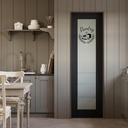 24" x 80" Glass Pantry Door, Black Pantry Doors with Frosted Glass, as French, Bifold, Sliding, Pocket, Barn Doors, Interior Doors with Self-Adhesive Waterproof & Fade-Resistant Toast Sticker